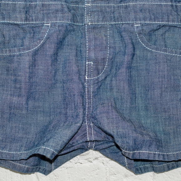 Baby Gap Boys Blue Chambray Denim Shorty One-Piece - Picture 3 of 4
